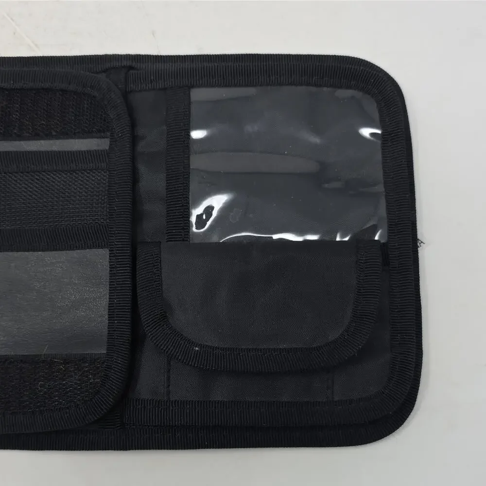 Black Fold-Out ID & Badge Holder Document Wallet, Clear ID Window, Card Slots